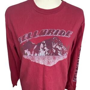 Old Navy Telluride Colorado Graphic Tee Red Vintage Wash Outdoors Size M